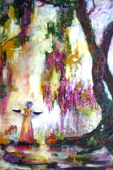 434x650 Bird Girl In Savannah Garden Of Good And Evil By Ginette Callaway - Good And Evil Painting