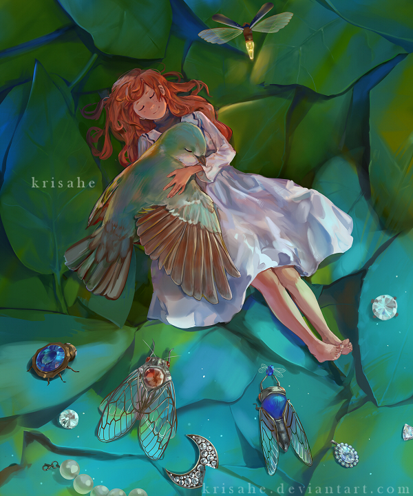600x720 Good Night By Krisahe - Good Night Painting