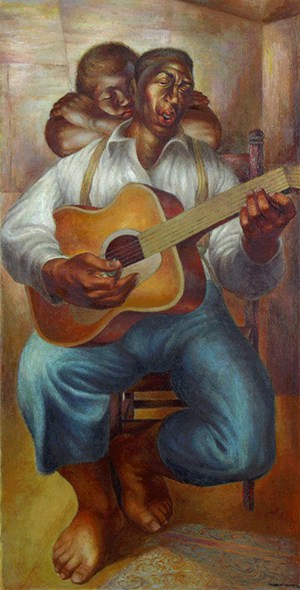 300x590 Museum Acquires Painting Of Lead Belly Midtown Kc Post - Good Night Painting