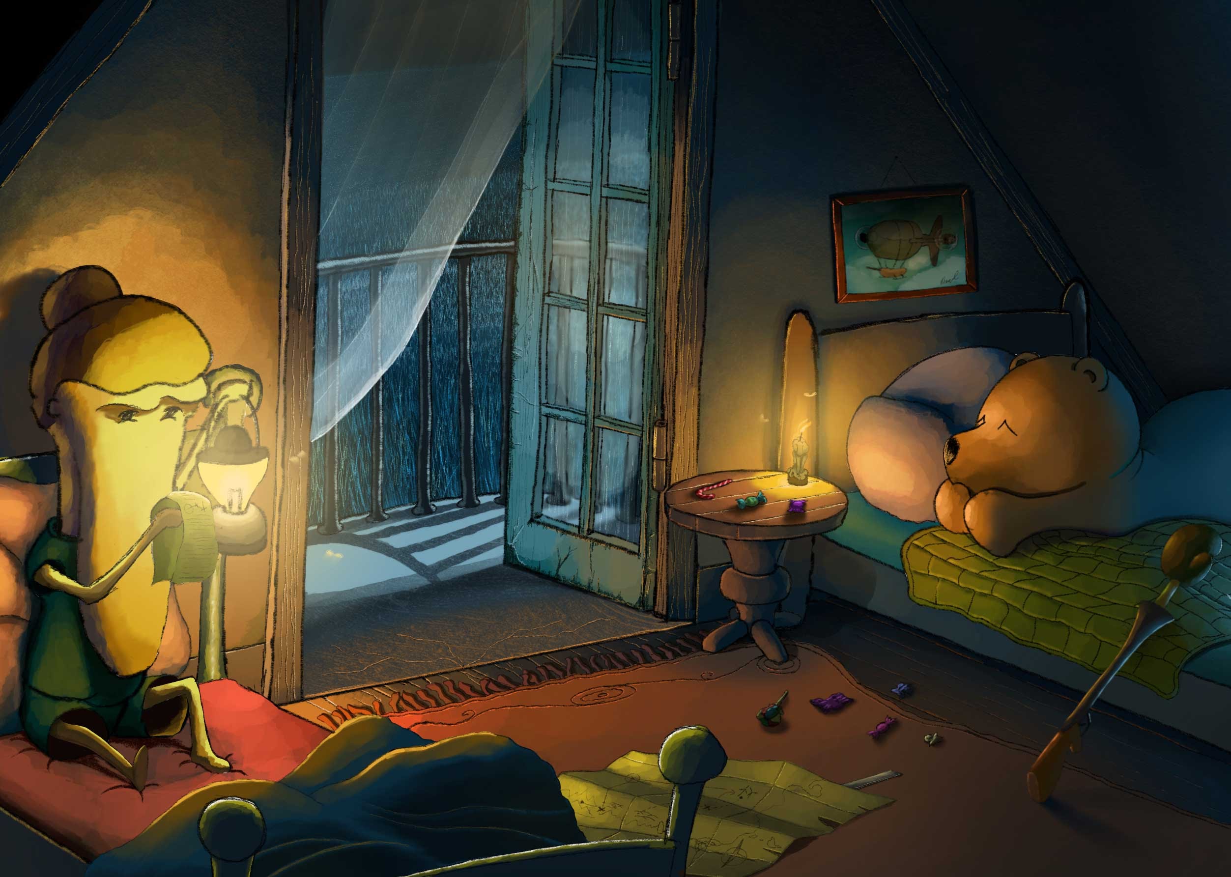 2505x1785 Procreate, Ipad Pro Illustrationdrawing, Apple Pencil Speed - Good Night Painting