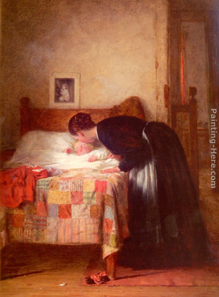 720x974 Frederick Daniel Hardy A Kiss Goodnight Painting Anysize 50% Off - Good Night Painting