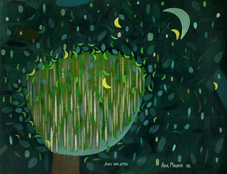 770x592 Saatchi Art Good Night Tree Painting By Ana - Good Night Painting