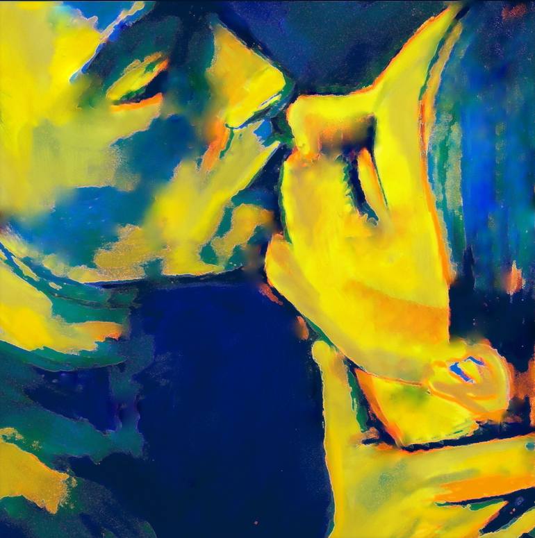 770x775 Saatchi Art Good Night Kiss Painting By Helena Wierzbicki - Good Night Painting
