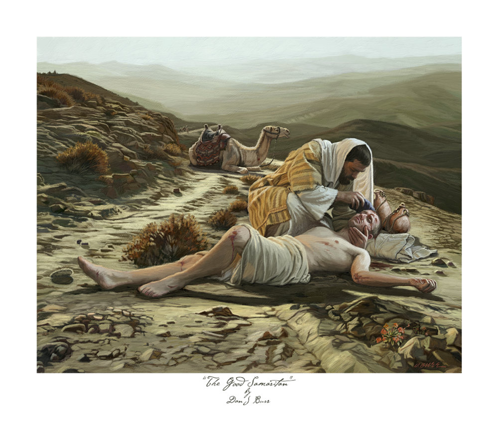 1000x853 Illustrations, Paintings,art,prints The Good Samaritan Dan Burr - Good Samaritan Painting