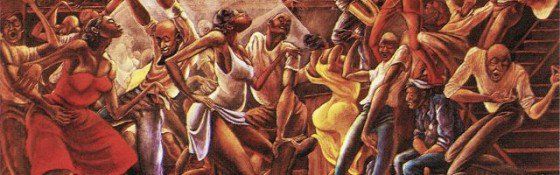 560x175 Ernie Barnes, The Artist Of The Sugar Shack Painting On Sitcom - Good Times Tv Show Painting