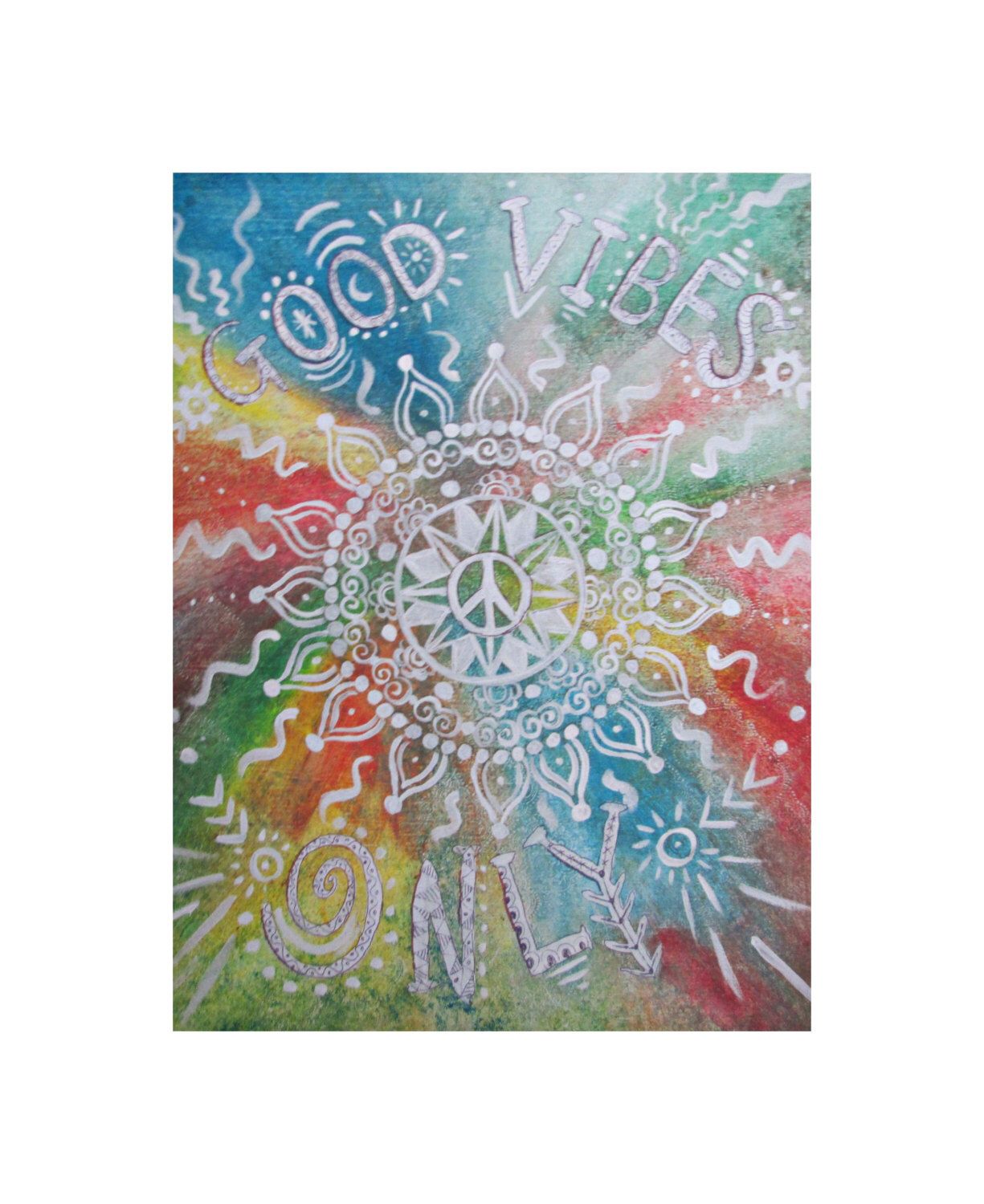 1225x1500 Good Vibes Only Print - Good Vibes Painting