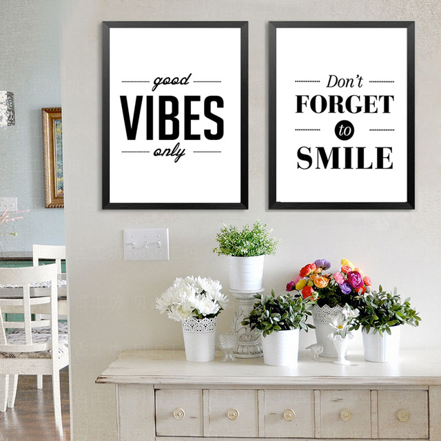 640x640 Nordic Minimalist Motivational Good Vibes Only Quotes Canvas - Good Vibes Painting