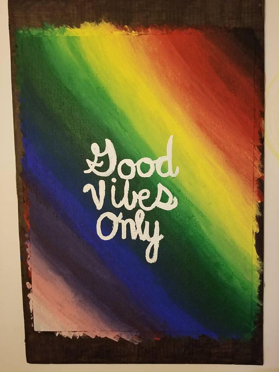 570x760 Rainbow Good Vibes Only - Good Vibes Painting