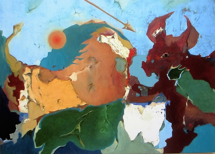 690x493 Good Vs Evil By Artist Ashok Roy Impressionism, Painting - Good Vs Evil Painting