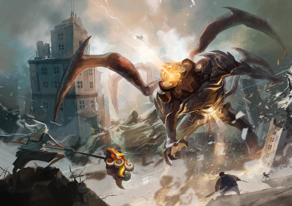 1024x724 Kijiya Good Vs Evil By Bonggo - Good Vs Evil Painting