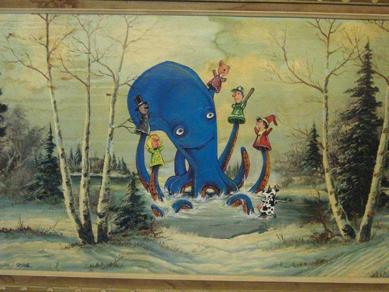800x600 This Guy Paints Random Characters Into Old Thrift Store Paintings - Goodwill Painting