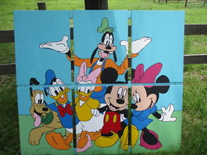 300x225 Mickey Mouse Amp Minnie, Donald Amp Daisy, Pluto Amp Goofy Original - Goofy Painting
