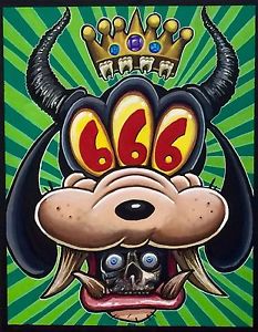 233x300 Original Artwork Digital Print Acrylic Painting Evil Goofy By - Goofy Painting