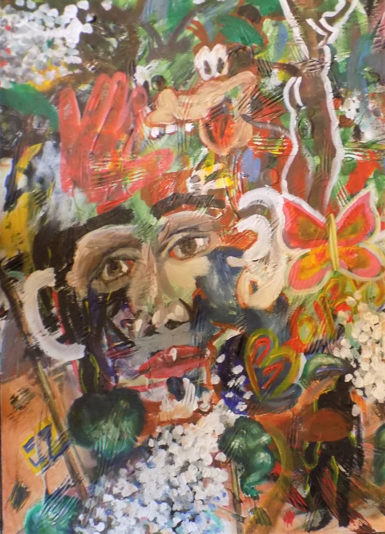 770x1067 Saatchi Art Goofy Portriat Of A Man Painting By Tara Stephanos - Goofy Painting