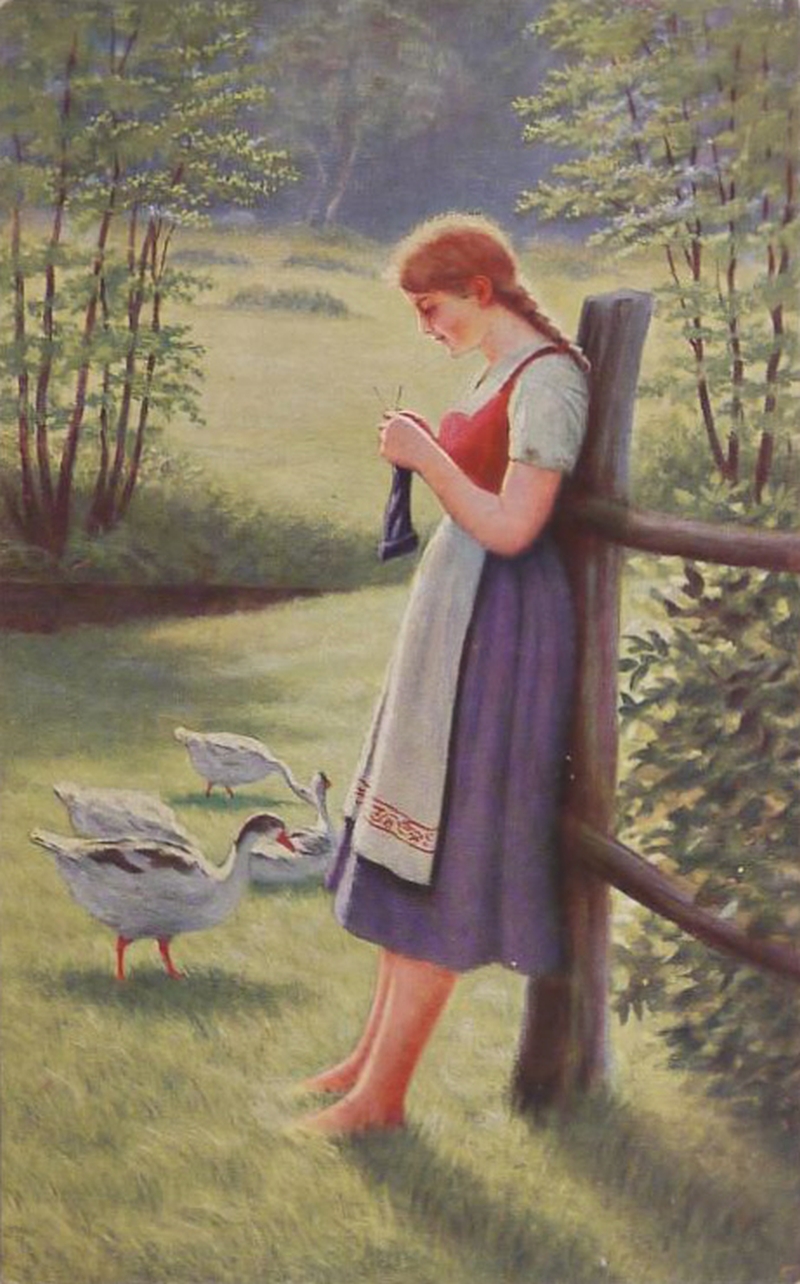 800x1284 The Goose Girl Painting Adolf Hering Oil Paintings - Goose Girl Painting