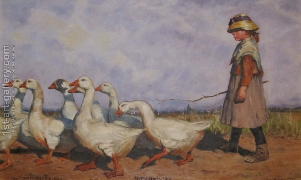 1000x598 To Pastures New - Goose Girl Painting
