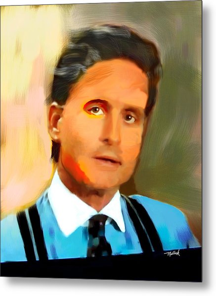 437x600 Michael Douglas As Gordon Gekko Painting By Carl Mellick - Gordon Gekko Painting