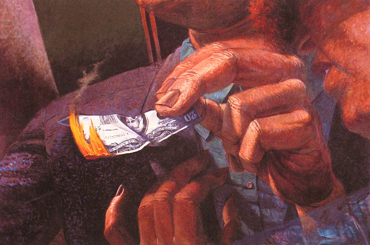 756x500 Artwork In Movies - Gordon Gekko Painting