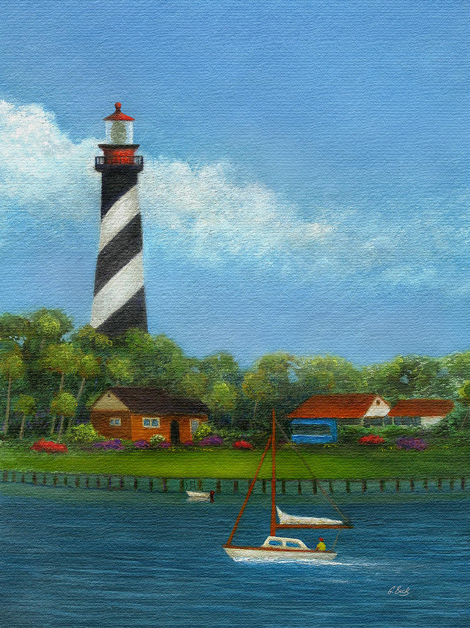673x900 St. Augustine Lighthouse Painting By Gordon Beck - Gordon Lighthouse Painting