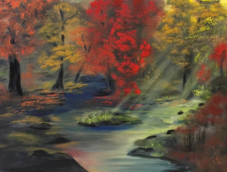 770x584 Saatchi Art Sunlit Stream Painting By Rachel Gore - Gore Painting
