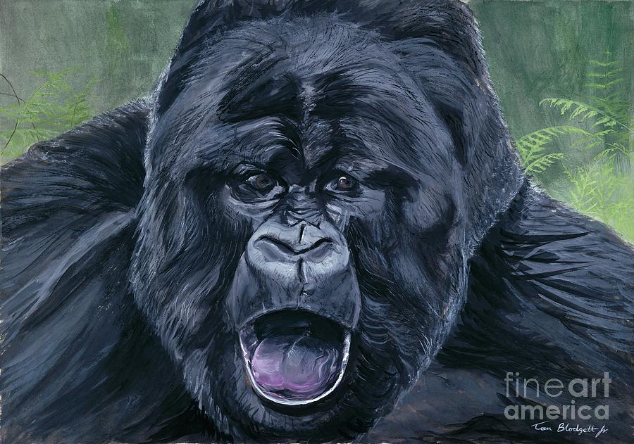 900x631 Mountain Gorilla Painting By Tom Blodgett Jr - Gorilla Painting