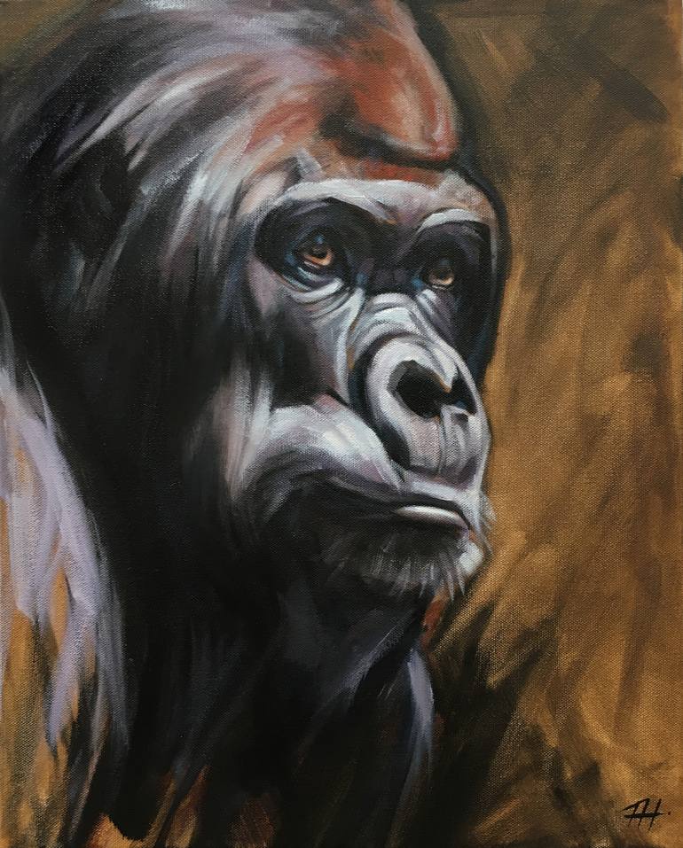 770x957 Saatchi Art Gorilla Painting By Hoover - Gorilla Painting