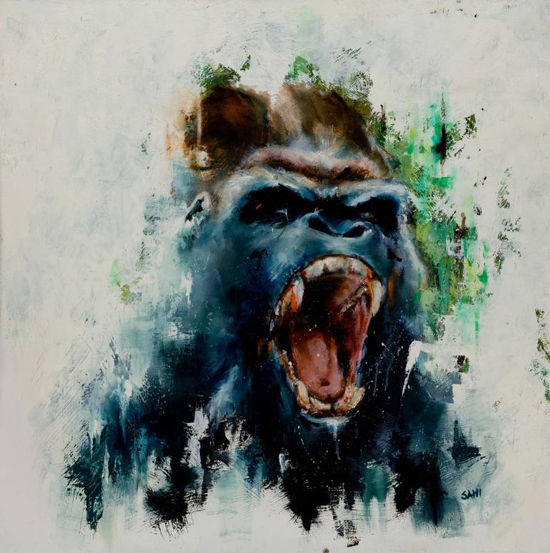 770x775 Saatchi Art Gorilla Painting By Carlos Sanchez - Gorilla Painting