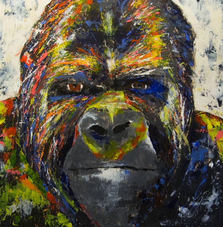 770x787 Saatchi Art Gorilla Painting By Tomoya N - Gorilla Painting