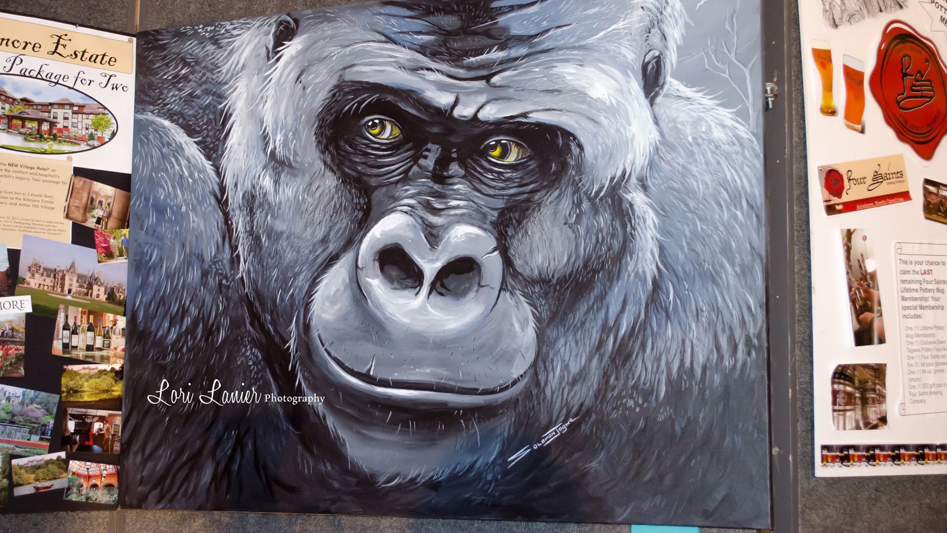 1920x1080 Silverback Gorilla Painting, 2015 Zoo To Do Live Auction, Nc Zoo - Gorilla Painting