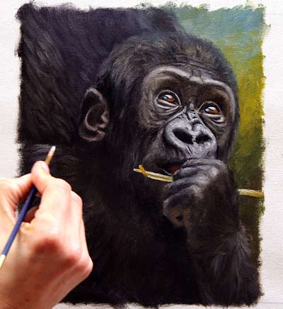 400x436 How To Paint A Gorilla - Gorilla Painting