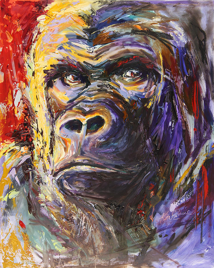 720x900 Gorilla Art Painting By Kim Guthrie - Gorilla Painting