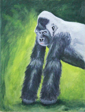 300x396 Gorilla Oil Painting - Gorilla Painting