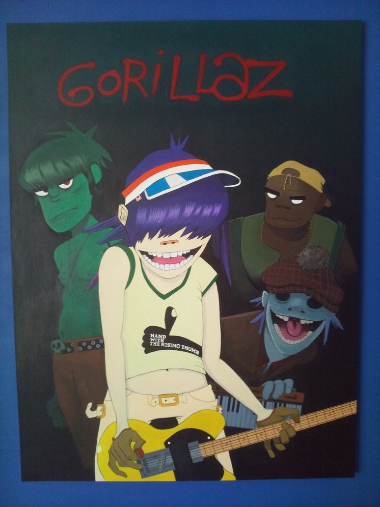 774x1032 Gorillaz Band Painting By Pingu78 - Gorillaz Painting