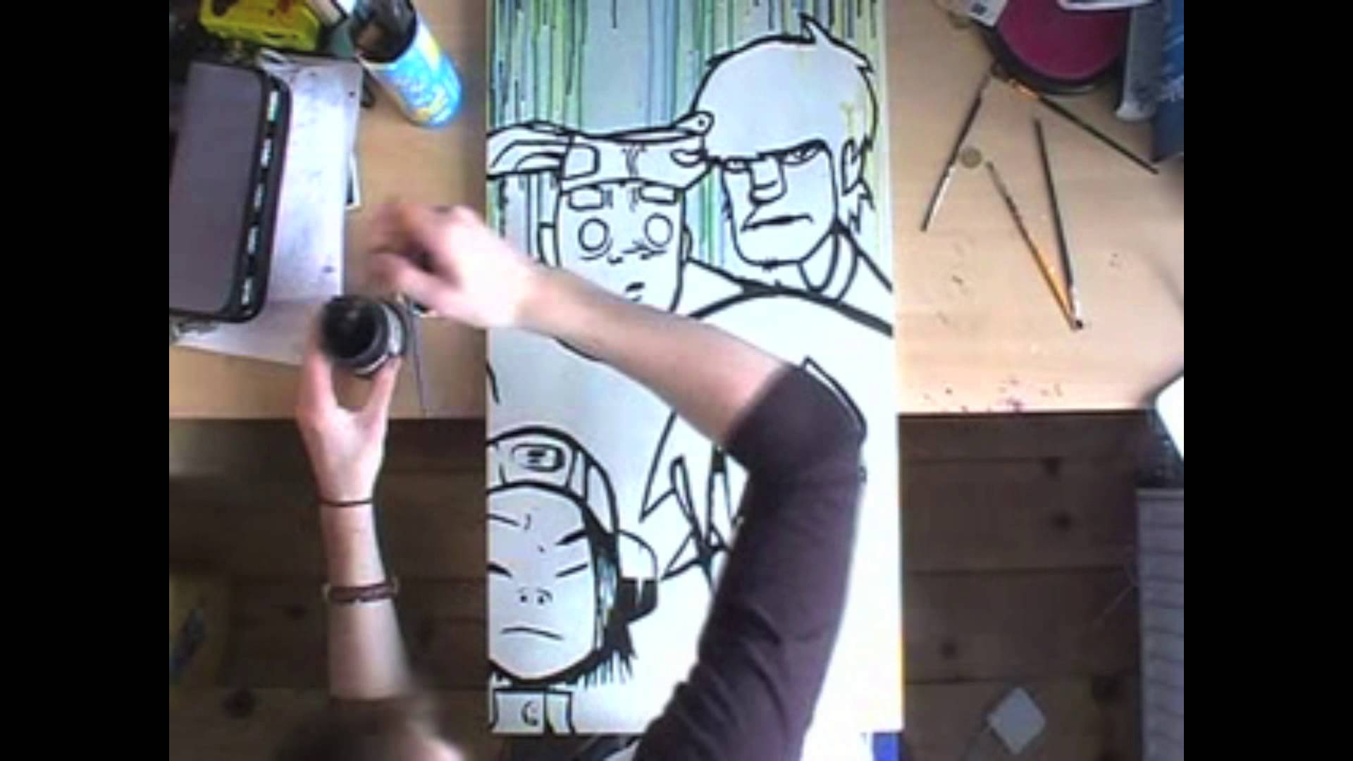 1920x1080 Gorillaz Time Lapse Painting - Gorillaz Painting