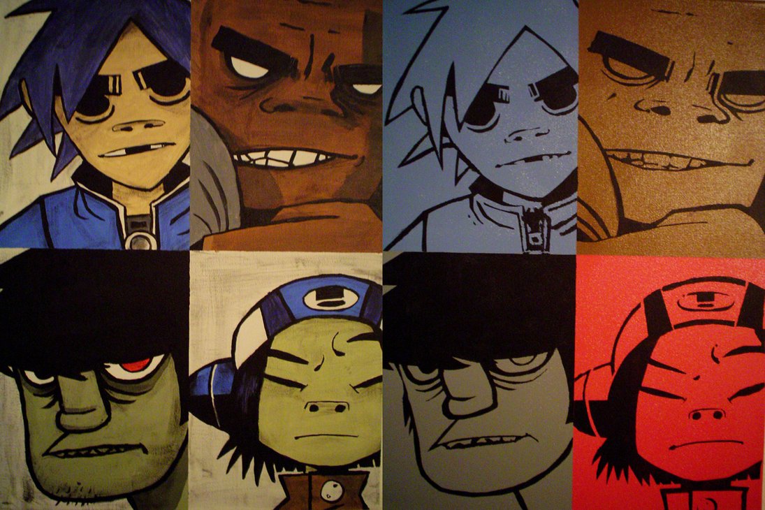 1095x730 Gorillaz Paintings By Pulse - Gorillaz Painting