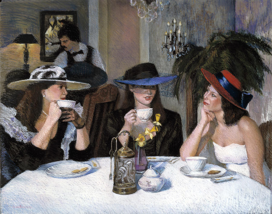 900x709 Gossip Painting By Susan Kuznitsky - Gossip Painting