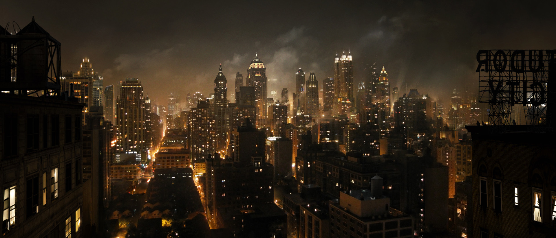 1920x823 Artstation - Gotham City Painting