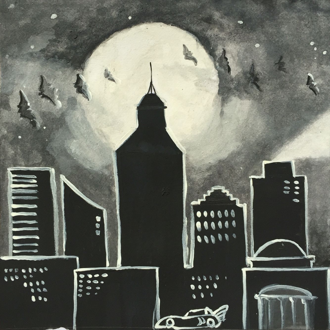 1334x1334 Gotham City - Gotham City Painting