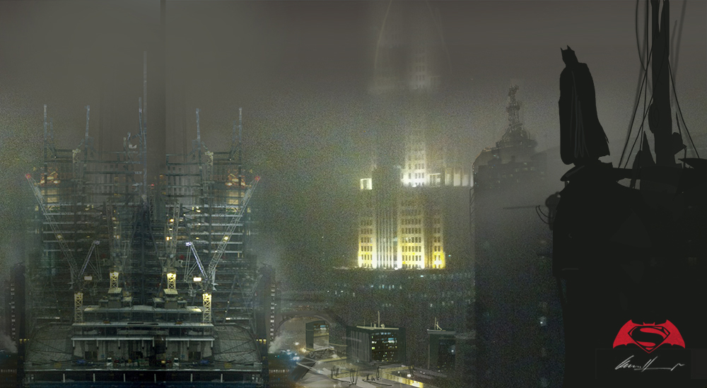 1000x549 Idr - Gotham City Painting