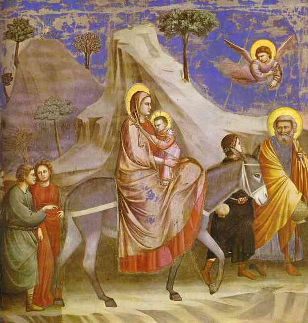 622x652 Flight Into Egypt 1304 1306 Painting Giotto Oil Paintings - Gothic Art Painting