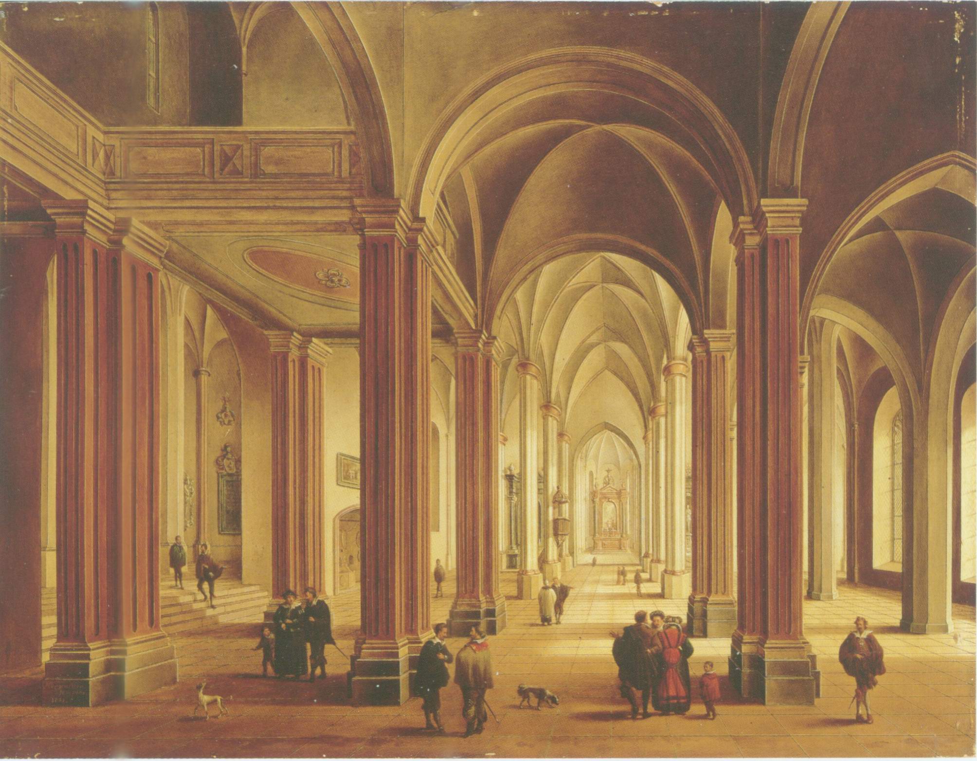 2008x1564 Gothic Cathedral Painting, A Johann Ludwig Ernst Morgenster Paintings - Gothic Cathedral Painting