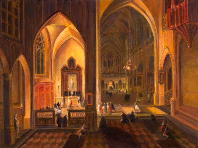 630x471 Fine Art Reproduction Of Famous Painting Artists - Gothic Cathedral Painting