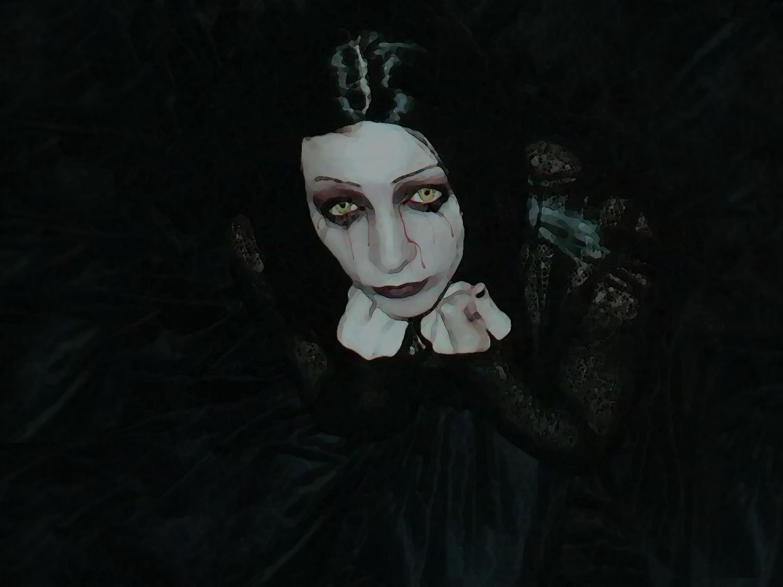 1600x1200 Gothic Girl Cry Painting Wallpaper From Gothic Wallpapers - Gothic Girl Painting