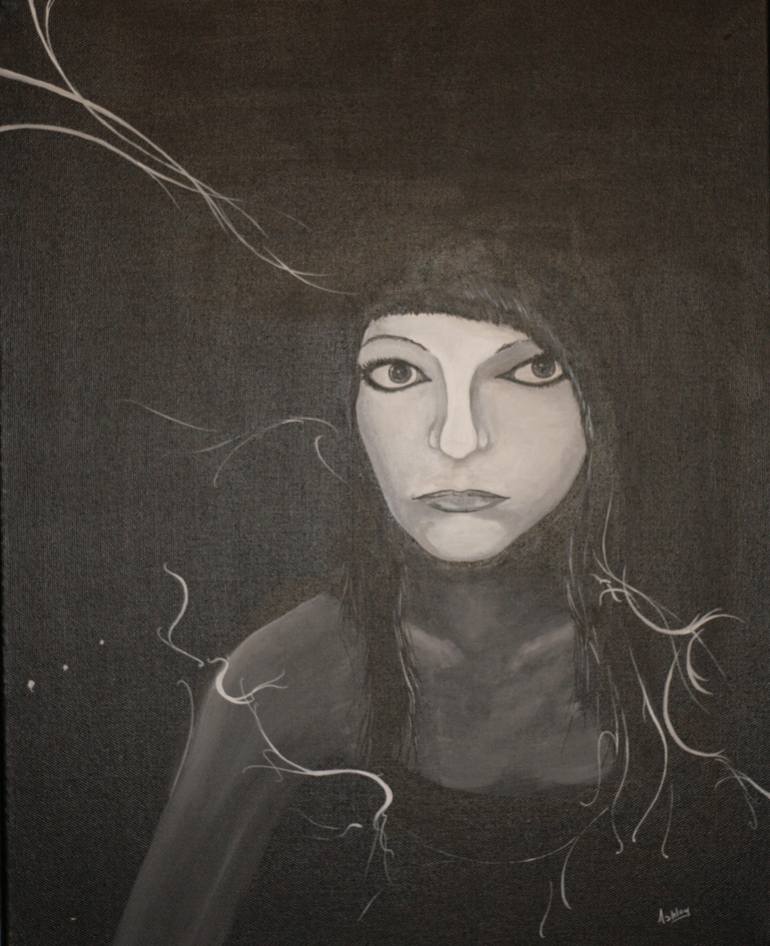 770x946 Saatchi Art Gothic Girl Painting By Ashley Brown - Gothic Girl Painting