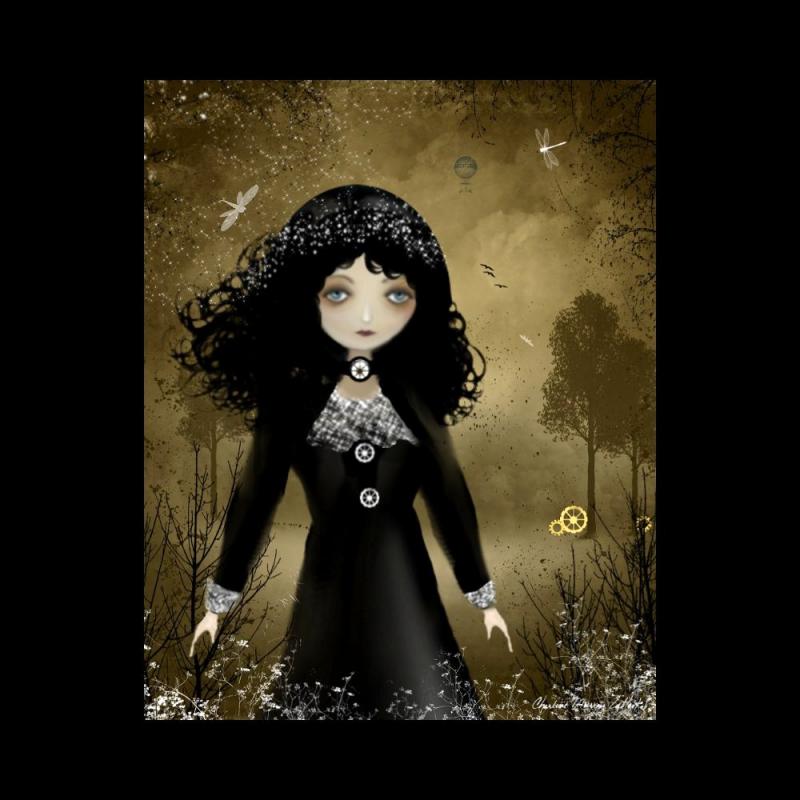 800x800 Digital Art Painting Steampunk Art Print Rusticgoth On Zibbet - Gothic Girl Painting
