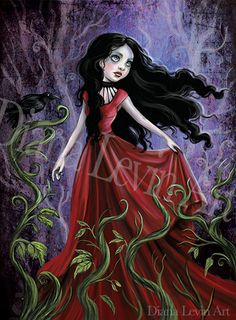 236x320 Goth Girl Art Print - Gothic Girl Painting