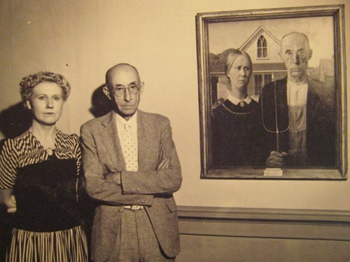500x374 The Models For American Gothic - Gothic Painting