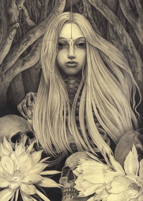 457x640 Diy3d Diamond Painting Gothic Style Girl Round Mosaic Embroidery - Gothic Style Painting