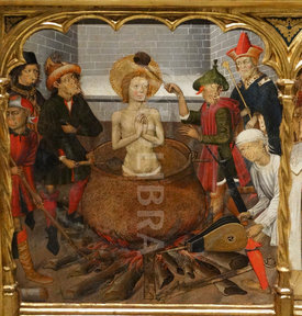 275x288 Altarpiece Saint John By Bernat Martorell, Catalan Painter - Gothic Style Painting