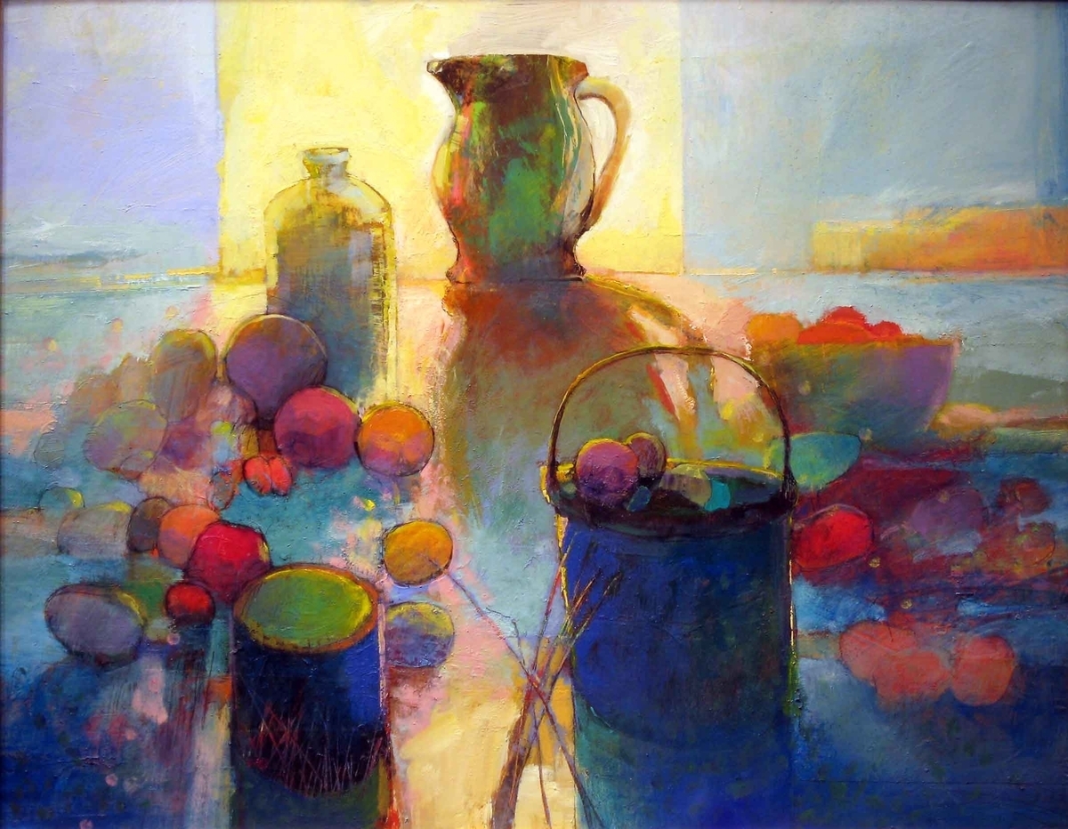 1200x932 Still Life Acrylic Paintings Still Life In Indigo 891 By Mark - Gould Painting